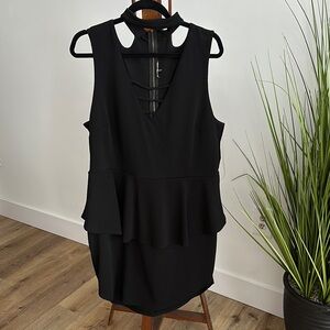 Charlotte Russe+ Black Sleeveless Peplum Dress